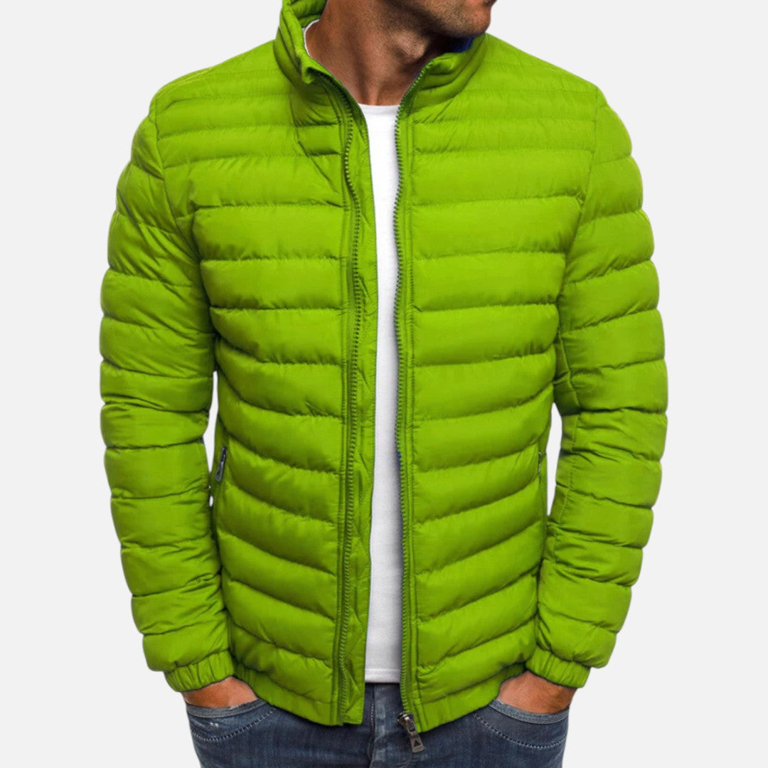 Mivora London | Men’s Quilted Puffer Jacket With Stand Collar