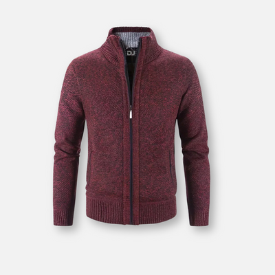 Mivora London | Men’s Zip-Up Cardigan with Ribbed Cuffs and Hem