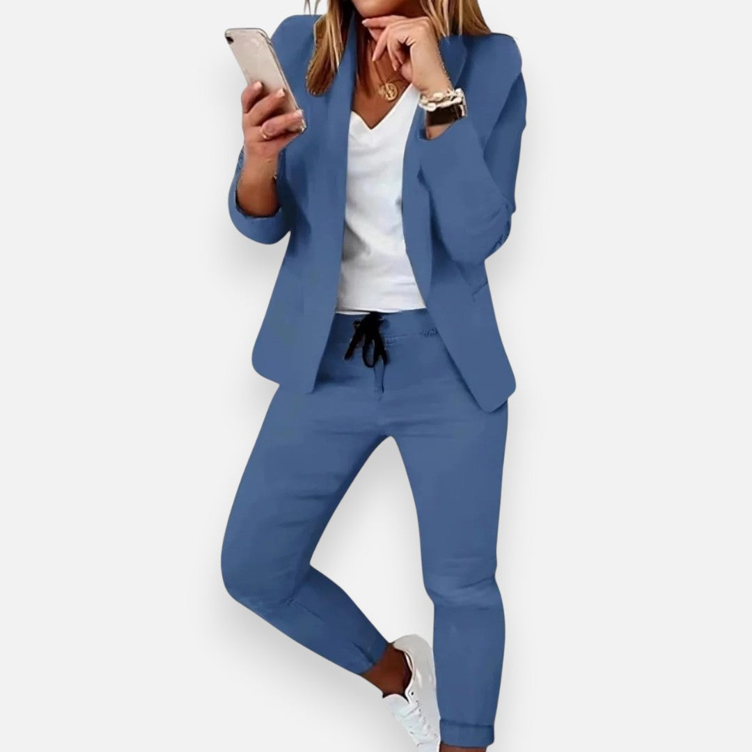 Mivora London | Women’s 2-Piece Suit Set – Classic Blazer & Trousers