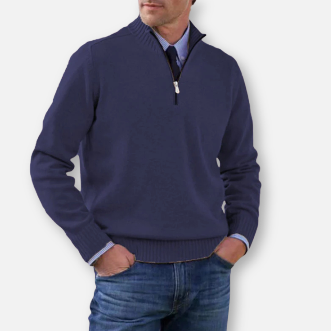 Mivora London | Men’s Half-Zip Regular Fit Long Sleeve Shirt