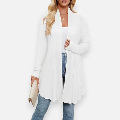 Mivora London | Women’s Pointelle Knit Cardigan – Delicate Elegance