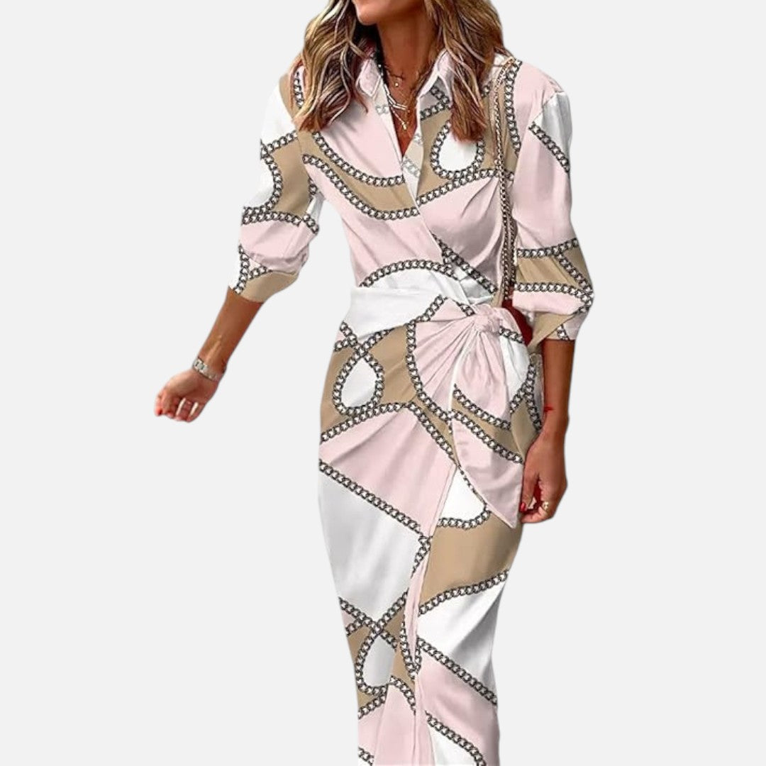 Mivora London | Summer Wrap Dress with Collar
