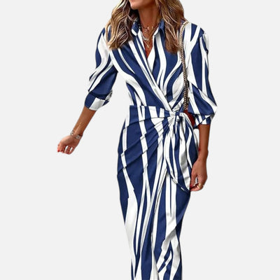 Mivora London | Summer Wrap Dress with Collar