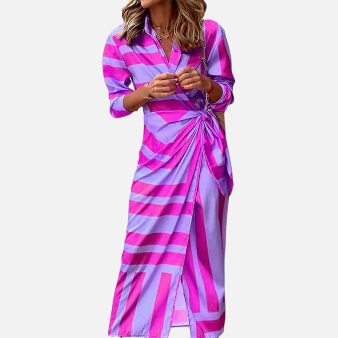 Mivora London | Summer Wrap Dress with Collar