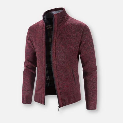 Mivora London | Men’s Zip-Up Cardigan with Ribbed Cuffs and Hem