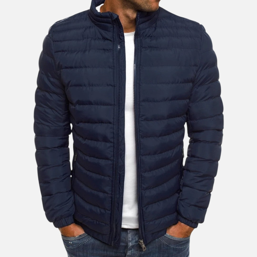 Mivora London | Men’s Quilted Puffer Jacket With Stand Collar
