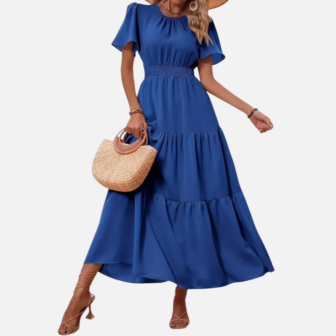 Mivora London | Women’s Elegant Pleated Long Dress