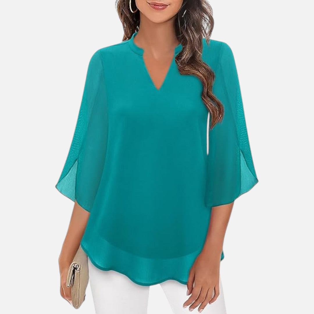 Mivora London | Women’s Lightweight Long-Sleeve Airy Blouse – Elegant and Breathable Design