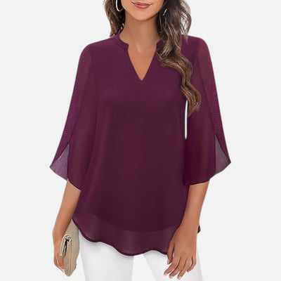 Mivora London | Women’s Lightweight Long-Sleeve Airy Blouse – Elegant and Breathable Design