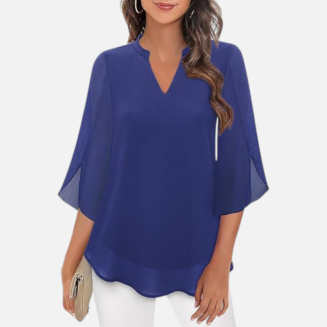 Mivora London | Women’s Lightweight Long-Sleeve Airy Blouse – Elegant and Breathable Design
