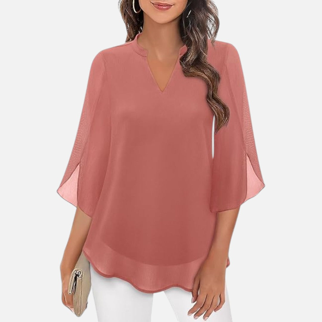 Mivora London | Women’s Lightweight Long-Sleeve Airy Blouse – Elegant and Breathable Design