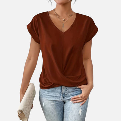 Mivora London | Women’s Lightweight Short-Sleeve Blouse – Relaxed Fit