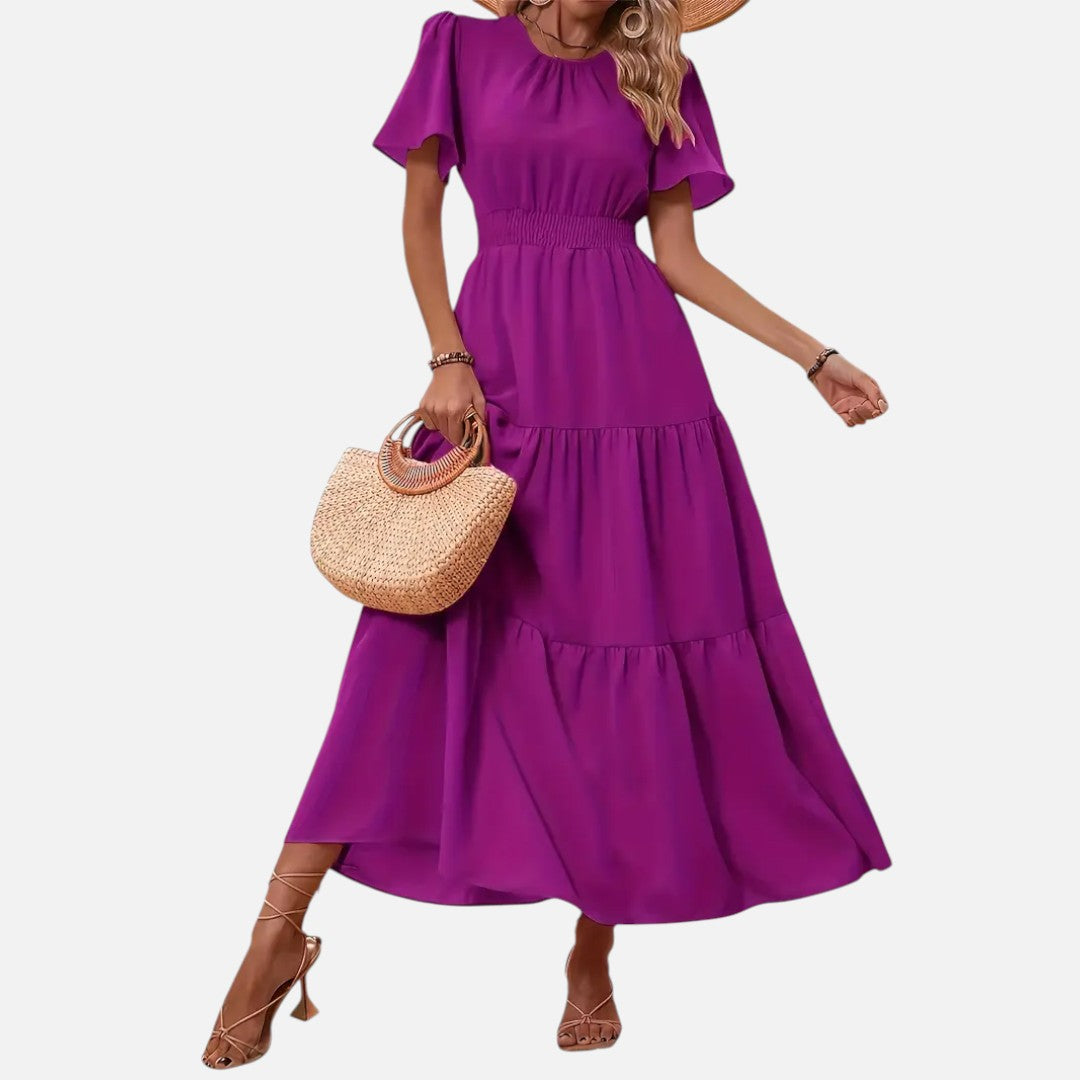 Mivora London | Women’s Elegant Pleated Long Dress