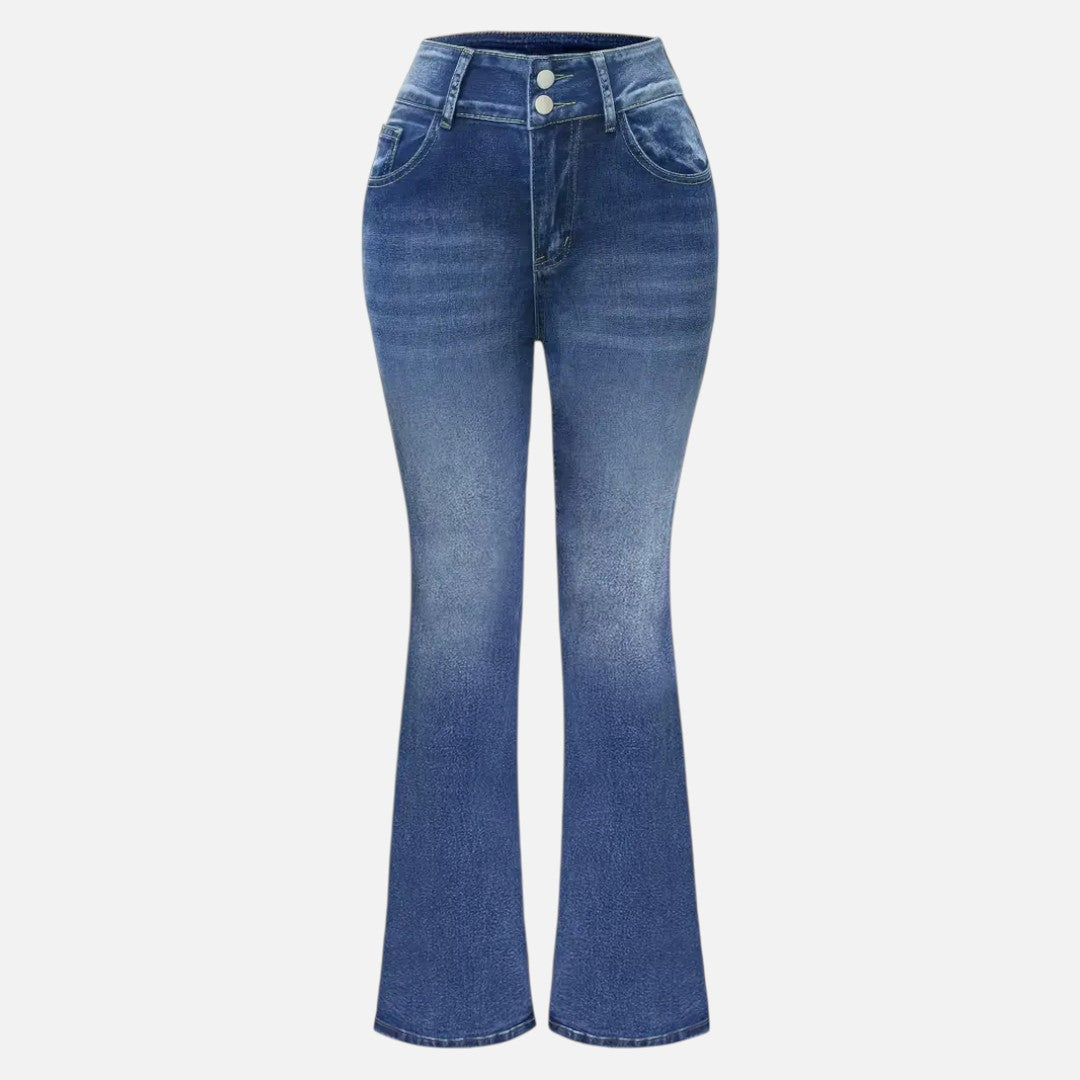 Mivora London | Women’s High-Waist Flared Trousers – Elongated Silhouette & Effortless Grace