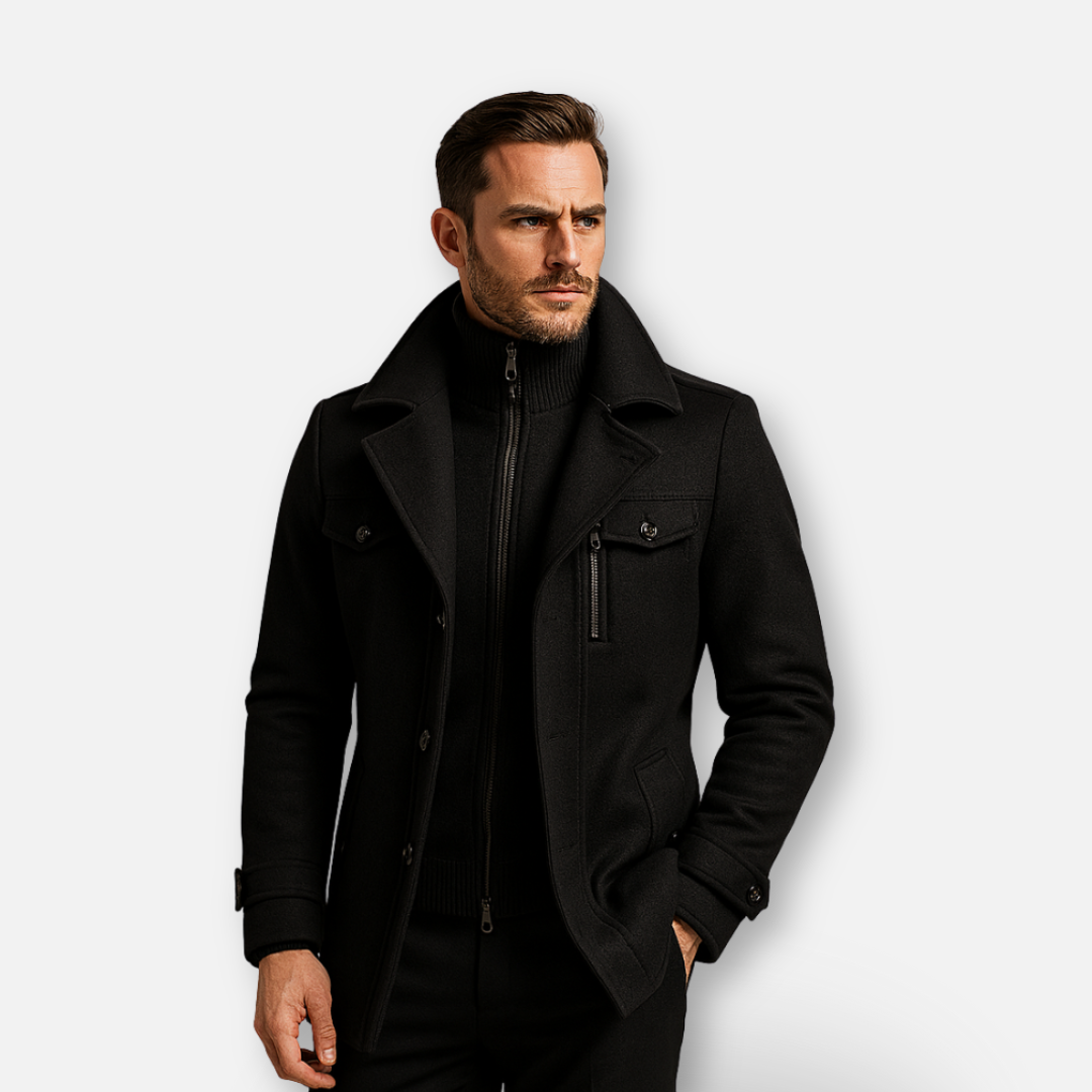 Mivora London | Men’s Long Overcoat – Classic Design with Refined Style
