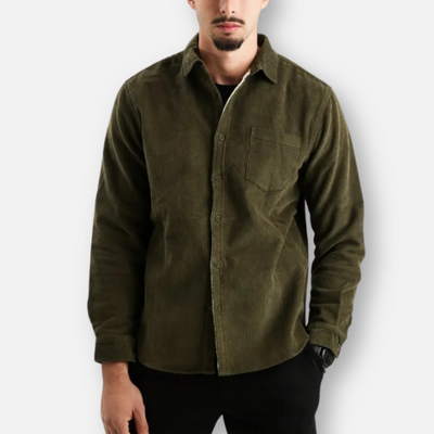 Mivora London | Men’s Textured Long-Sleeve Shirt – Refined Casual Tailoring