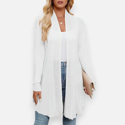 Mivora London | Women’s Pointelle Knit Cardigan – Delicate Elegance