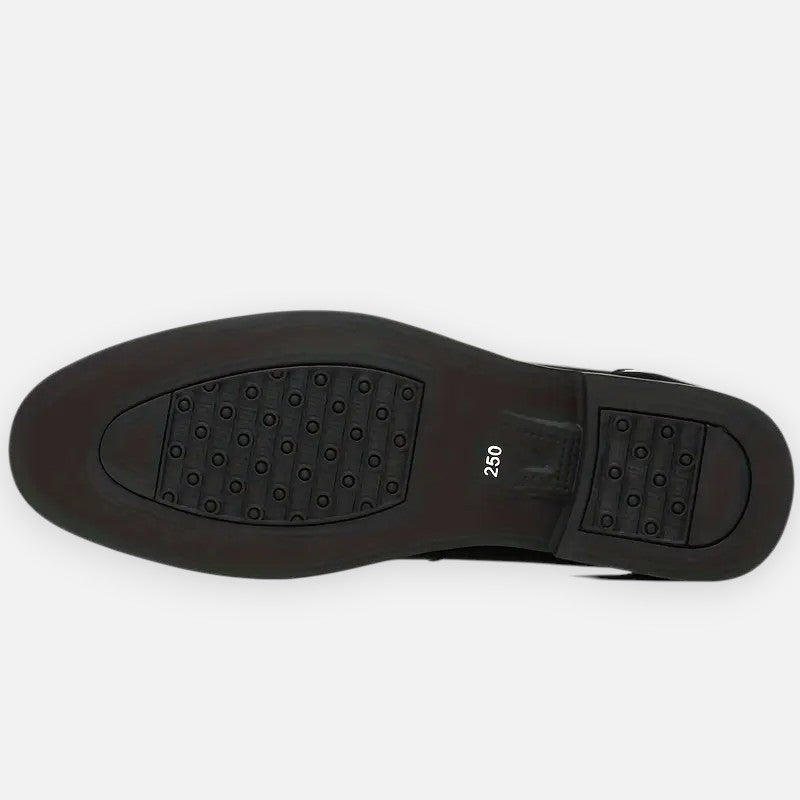 Mivora London | Men's Slip-On Dress Shoes - Black Round Toe with Rubber Sole