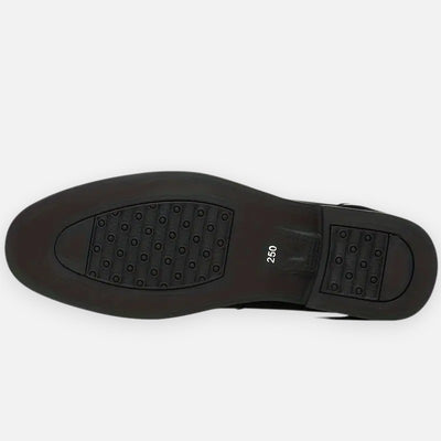 Mivora London | Men's Slip-On Dress Shoes - Black Round Toe with Rubber Sole