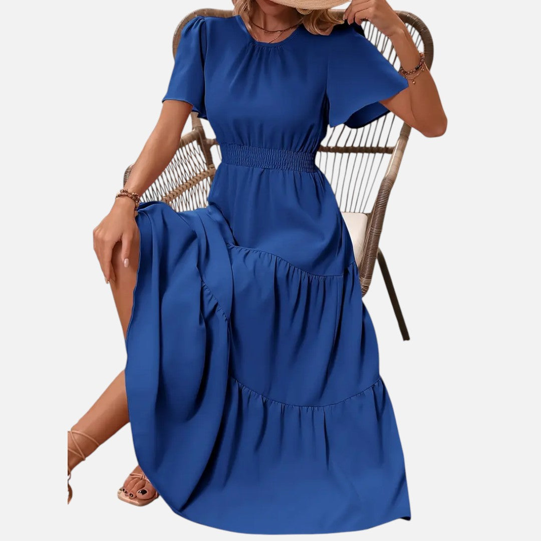Mivora London | Women’s Elegant Pleated Long Dress