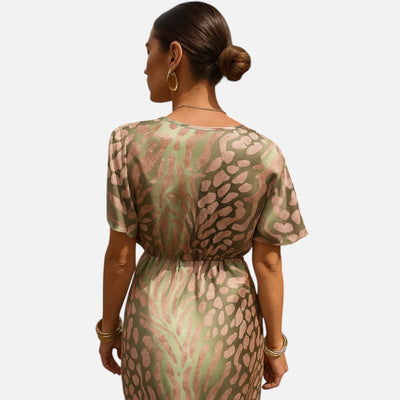 Mivora London | Women’s Elegant Floral Midi Dress – Classic Grace