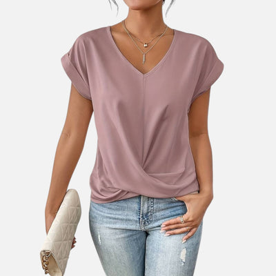 Mivora London | Women’s Lightweight Short-Sleeve Blouse – Relaxed Fit