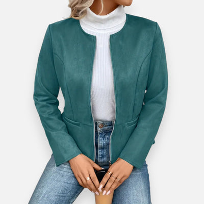 Mivora London | Women’s Soft-Touch Crew Jacket – Effortless Warmth