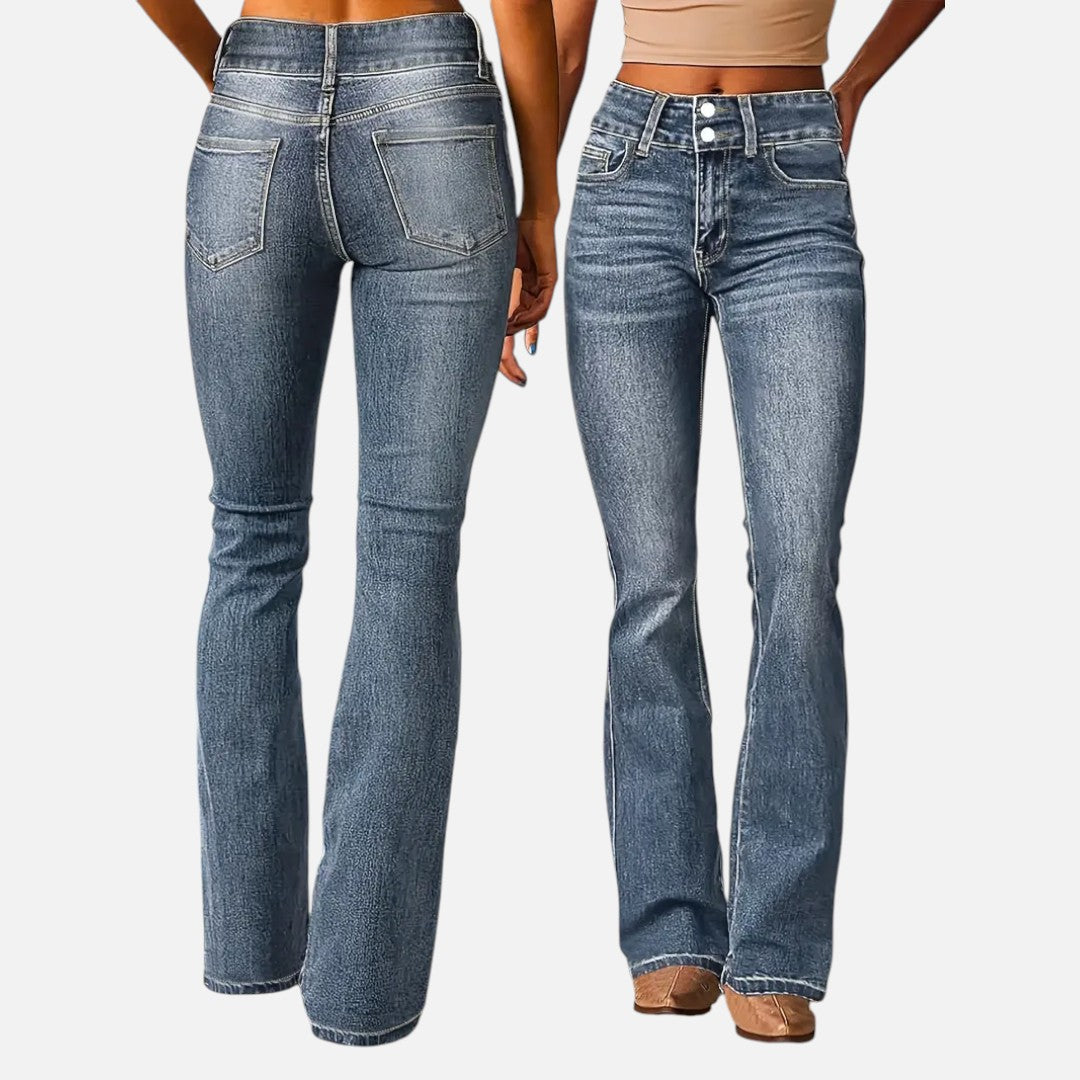 Mivora London | Women’s High-Waist Flared Trousers – Elongated Silhouette & Effortless Grace