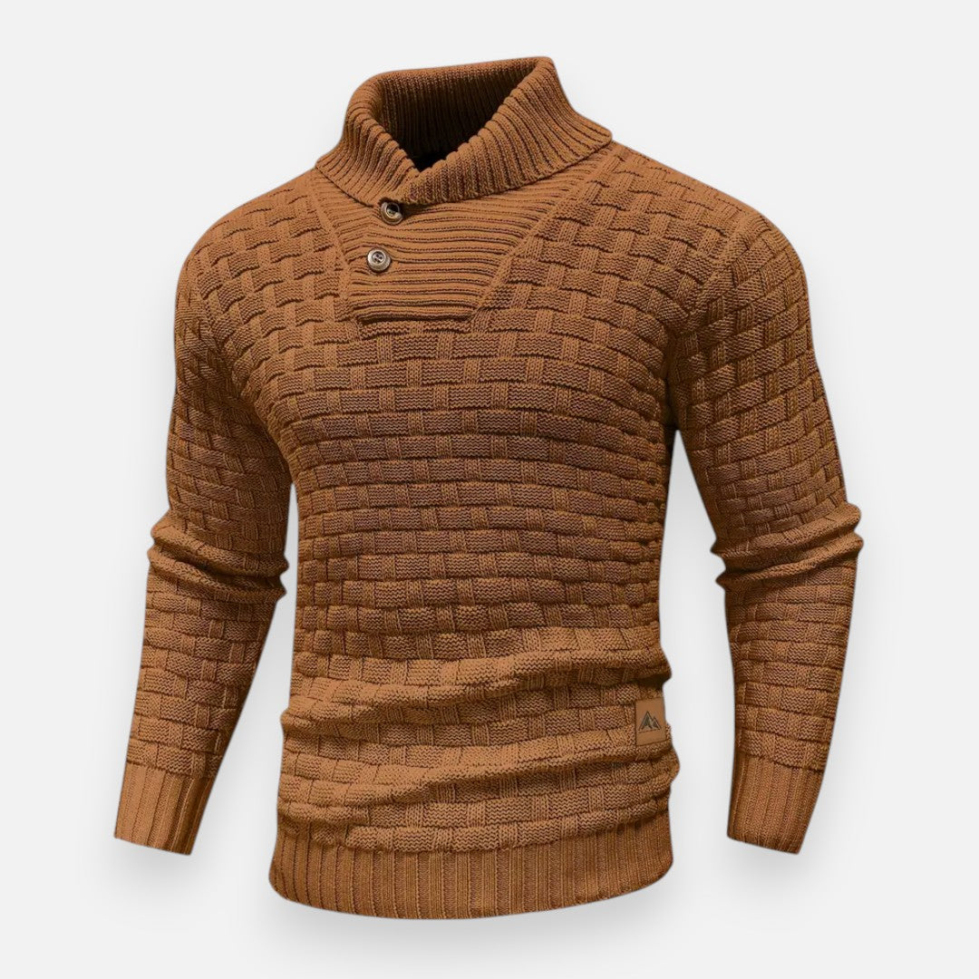 Mivora London | Men’s Waffle-Knit Pullover – Refined & Warm