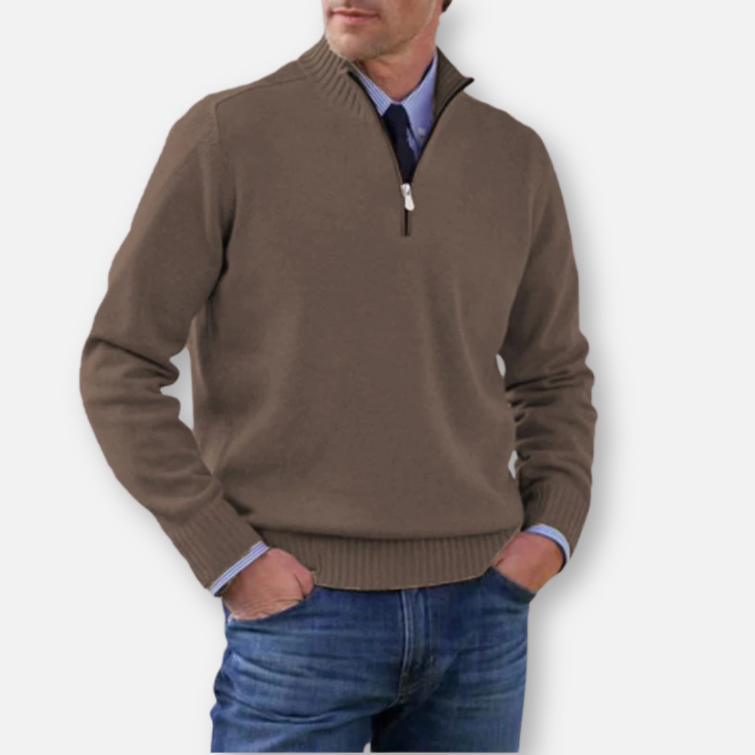 Mivora London | Men’s Half-Zip Regular Fit Long Sleeve Shirt
