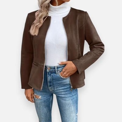 Mivora London | Women’s Soft-Touch Crew Jacket – Effortless Warmth
