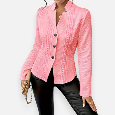 Mivora London | Women’s Textured Knit Blazer – Comfortable Everyday Wear