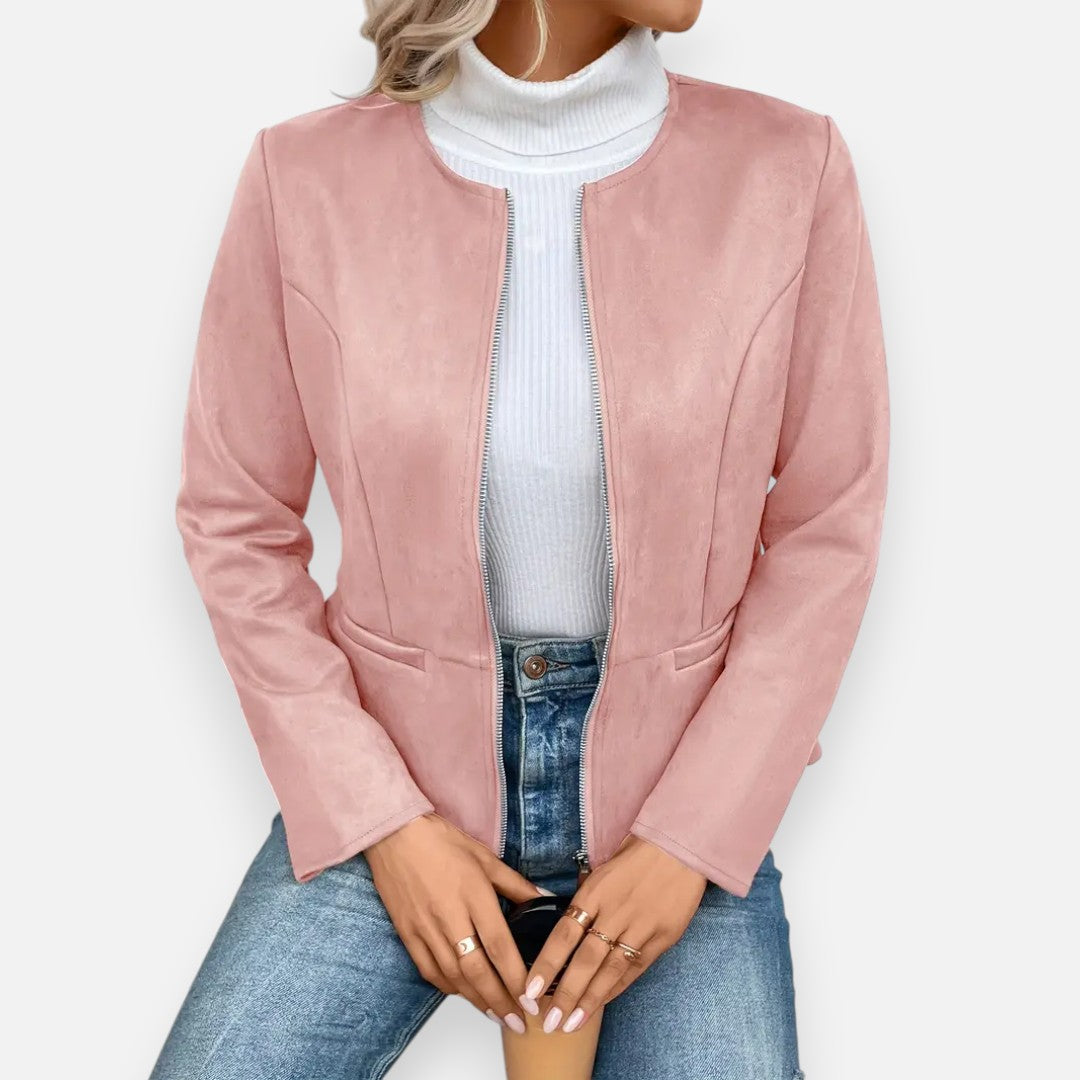 Mivora London | Women’s Soft-Touch Crew Jacket – Effortless Warmth