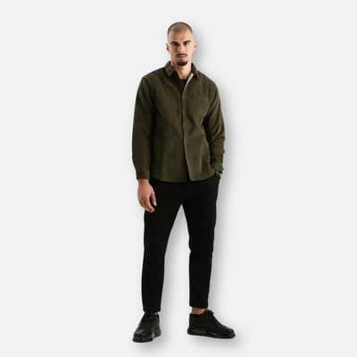 Mivora London | Men’s Textured Long-Sleeve Shirt – Refined Casual Tailoring