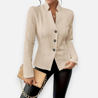 Mivora London | Women’s Textured Knit Blazer – Comfortable Everyday Wear