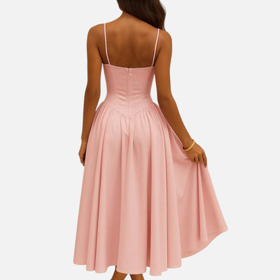 Mivora London | Women’s Corset Bodice A-Line Midi Dress