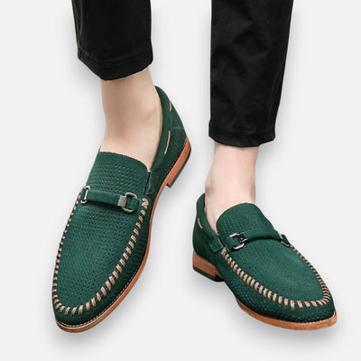 Mivora London | Men’s Suede Slip-On Shoes with Cushioned Insole & Metal Clasp