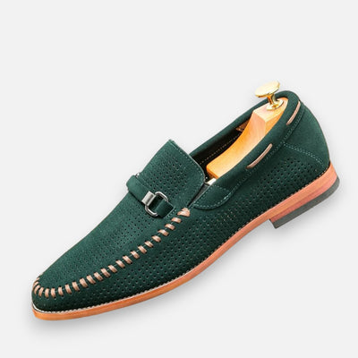Mivora London | Men’s Suede Slip-On Shoes with Cushioned Insole & Metal Clasp