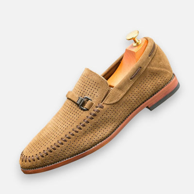 Mivora London | Men’s Suede Slip-On Shoes with Cushioned Insole & Metal Clasp