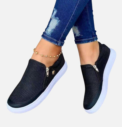 Mivora London | Women’s Supportive Zip-Up Walking Shoes with Cushioned Sole