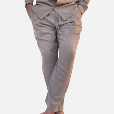 Mivora London | Men’s Lightweight Lounge Set With Breathable Long-Sleeve Shirt & Trousers