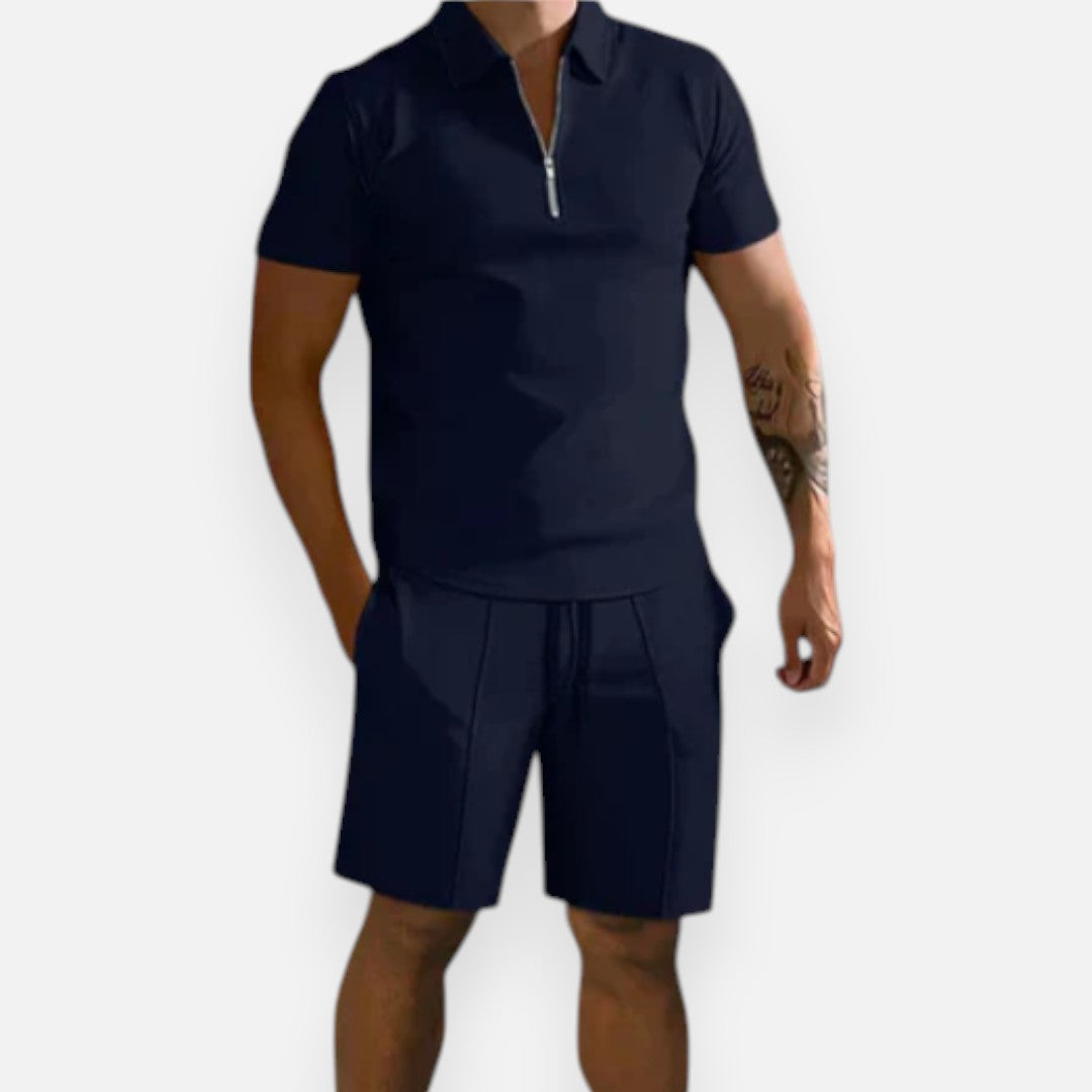 Mivora London | Men's 2-Piece Polo Shirt And Shorts Set In Regular Fit