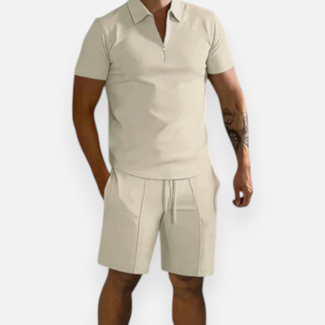 Mivora London | Men's 2-Piece Polo Shirt And Shorts Set In Regular Fit