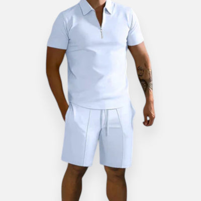 Mivora London | Men's 2-Piece Polo Shirt And Shorts Set In Regular Fit