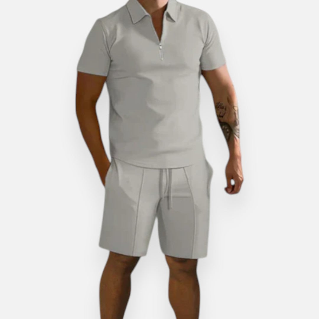 Mivora London | Men's 2-Piece Polo Shirt And Shorts Set In Regular Fit
