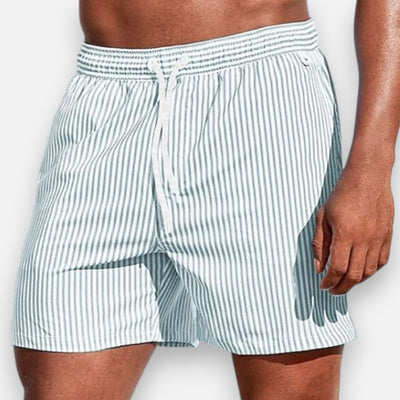 Mivora London | Men’s Quick-Dry Striped Swim Shorts With Adjustable Waistband