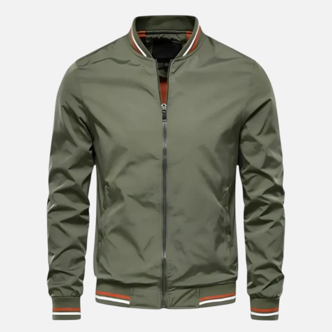 Mivora London | Men’s Lightweight Bomber Jacket With Zip Closure And Ribbed Hems
