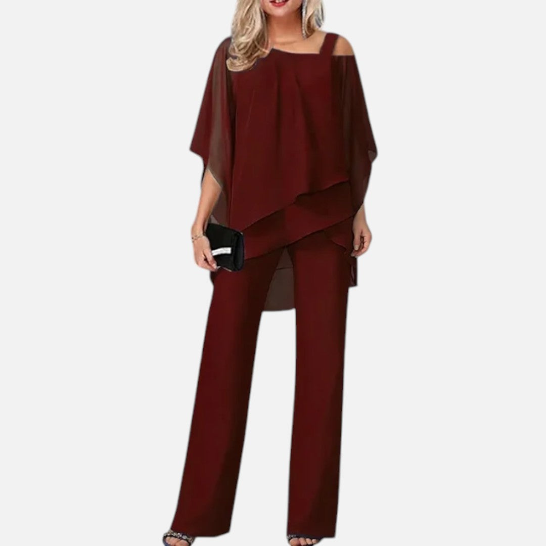 Mivora London | Women’s Cold‑Shoulder Flowy 2‑Piece Set
