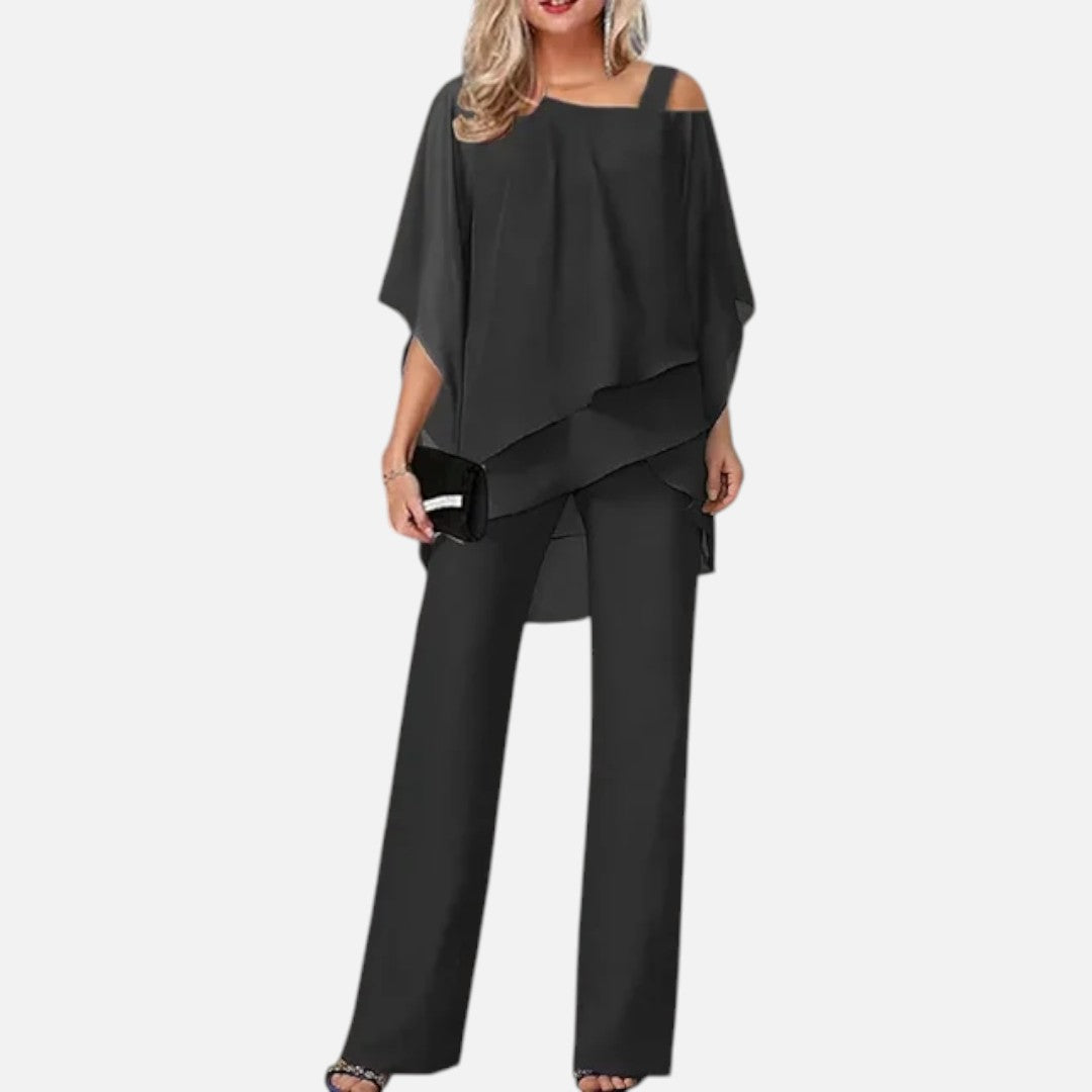 Mivora London | Women’s Cold‑Shoulder Flowy 2‑Piece Set