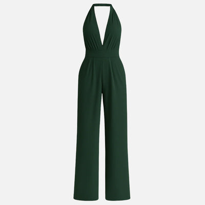 Mivora London |  Women’s Sleeveless Deep V‑Neck Jumpsuit